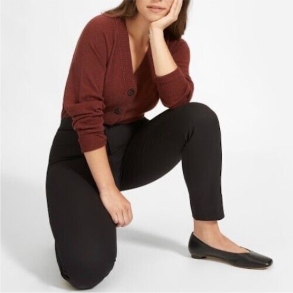 Nwt Everlane The Fixed Waist Stretch Cotton Pants Black Size 12 - Picture 2 of 3